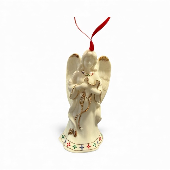 Formalities by Baum Brothers Porcelain Angel Ornament w/ Gold Trim & Ribbon - Picture 2 of 4